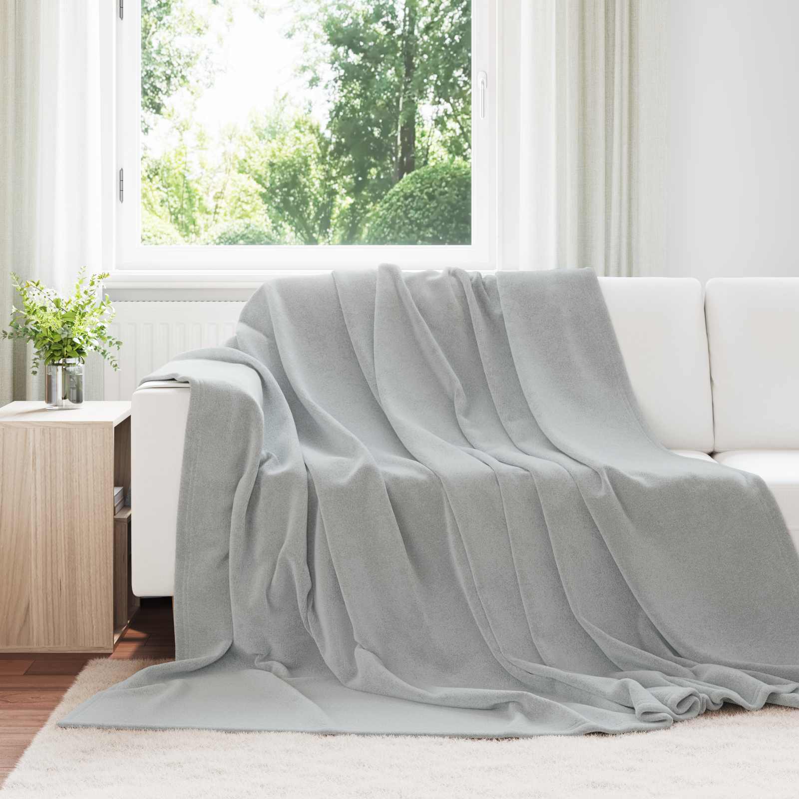 vidaXL Koce narzutowe 6 pcs Szary 240 x 270 cm Polar