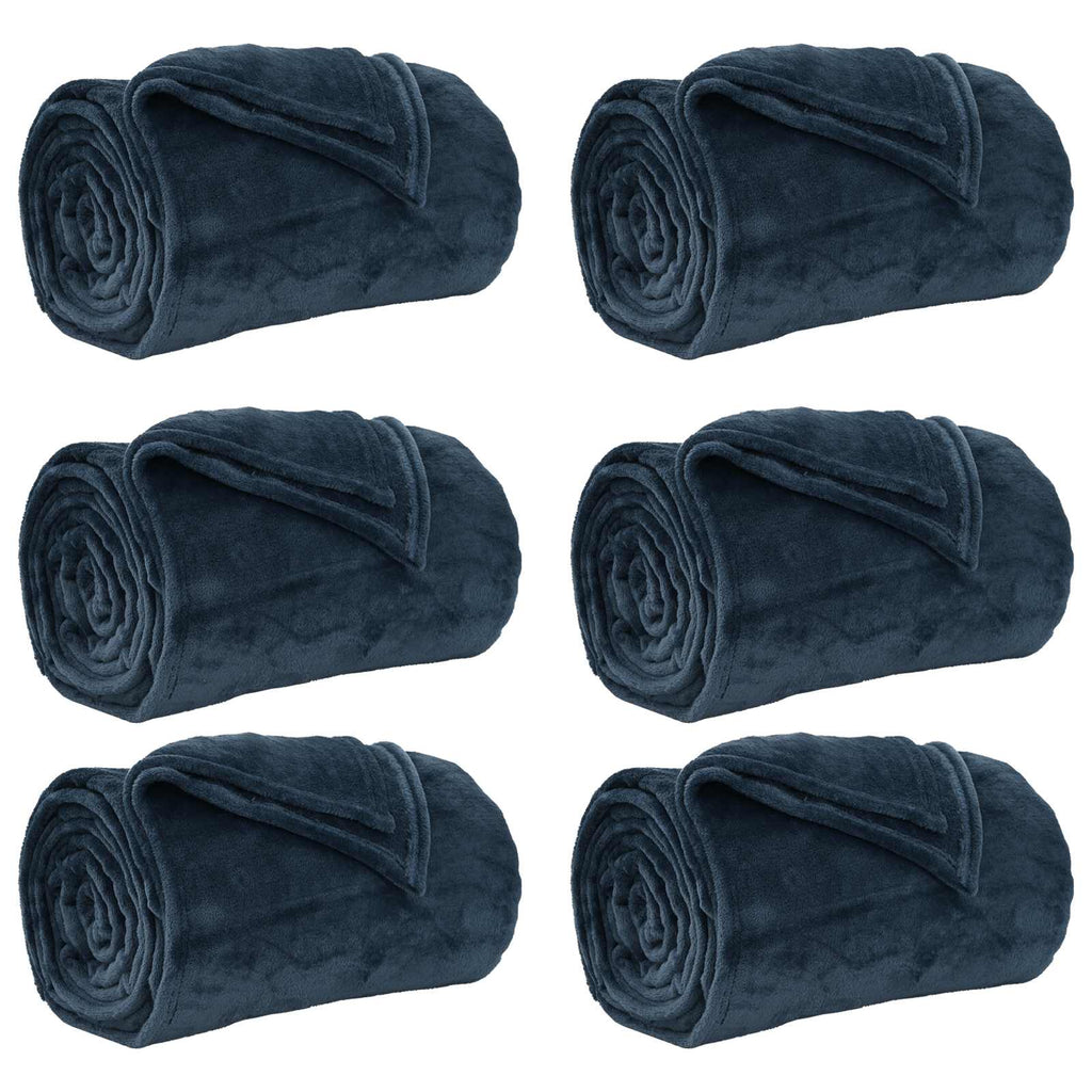 vidaXL Koce narzutowe 6 pcs Granatowy 220 x 240 cm Polar