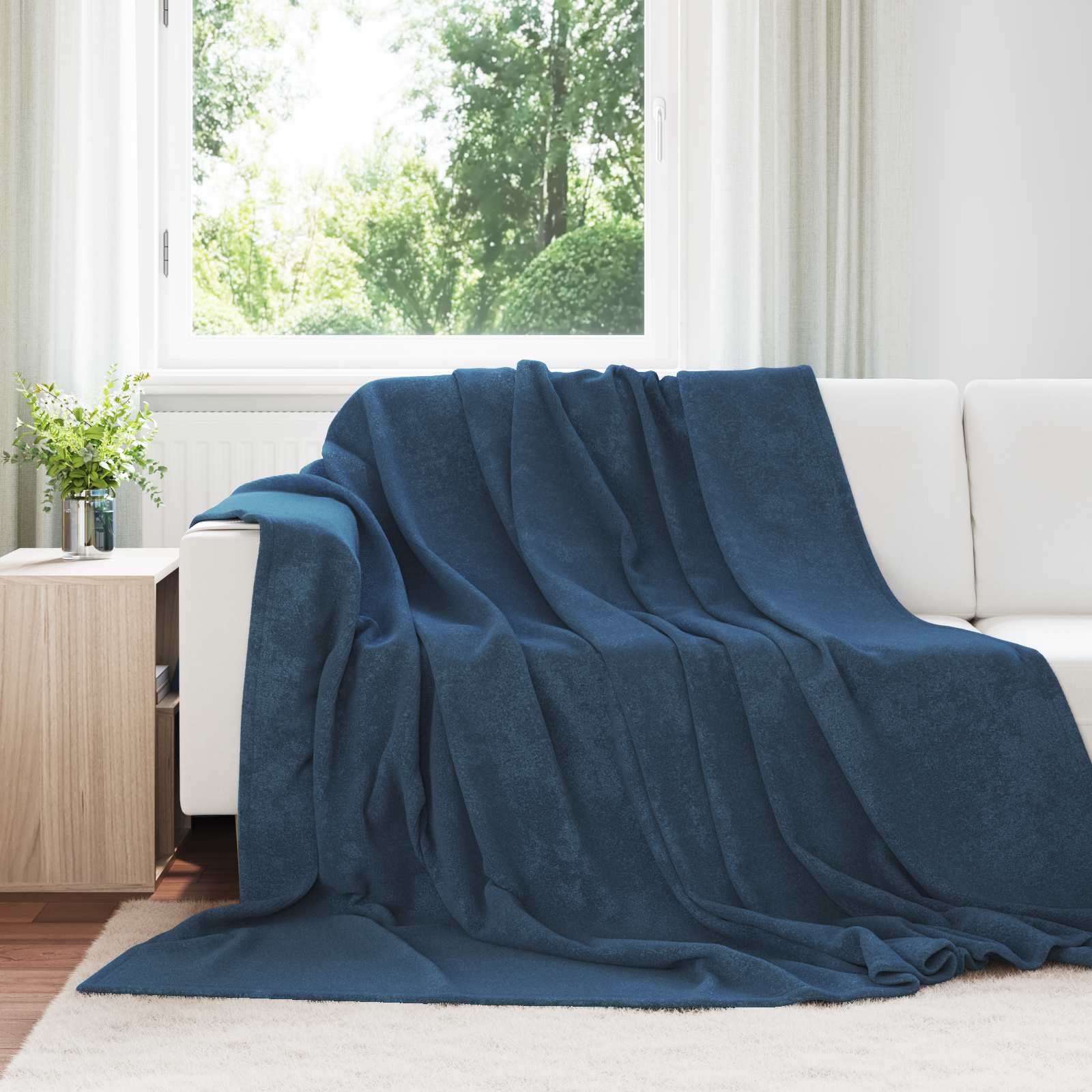 vidaXL Koce narzutowe 6 pcs Granatowy 240 x 270 cm Polar