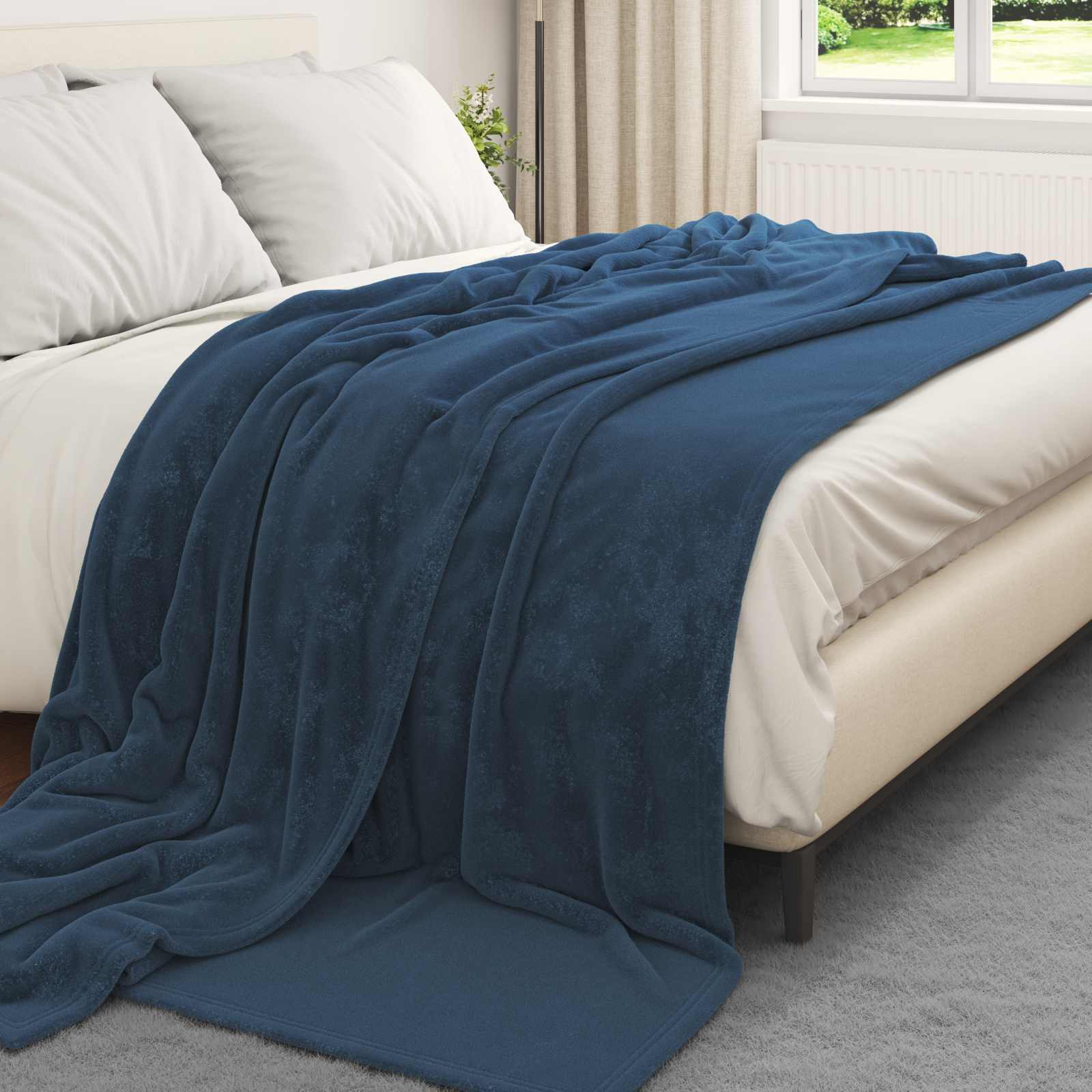 vidaXL Koce narzutowe 6 pcs Granatowy 240 x 270 cm Polar