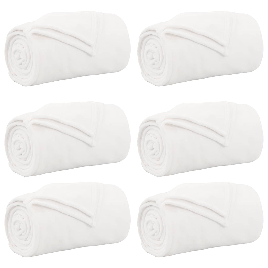 vidaXL Koce narzutowe 6 pcs Biały 220 x 240 cm Polar