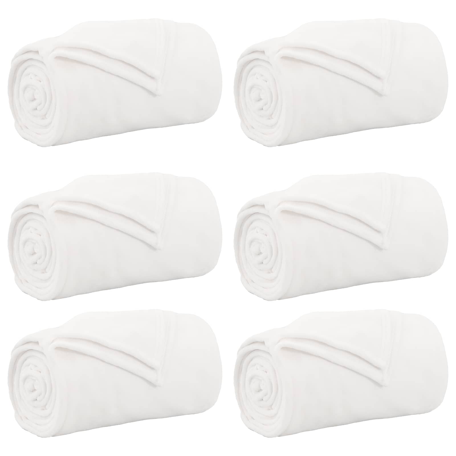 vidaXL Koce narzutowe 6 pcs Biały 240 x 270 cm Polar