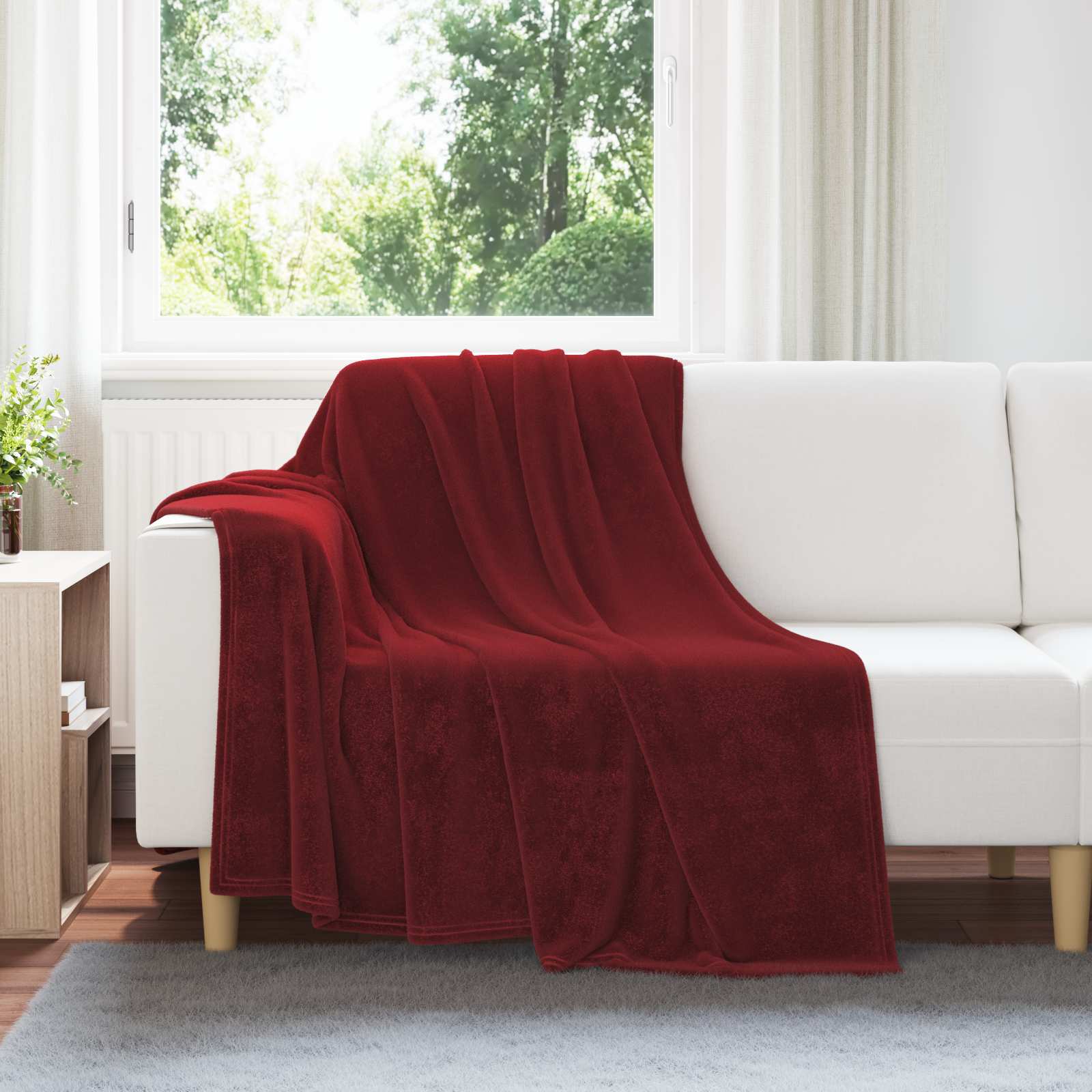 vidaXL Koce narzutowe 6 pcs Bordeaux Czerwony 150 x 200 cm Polar