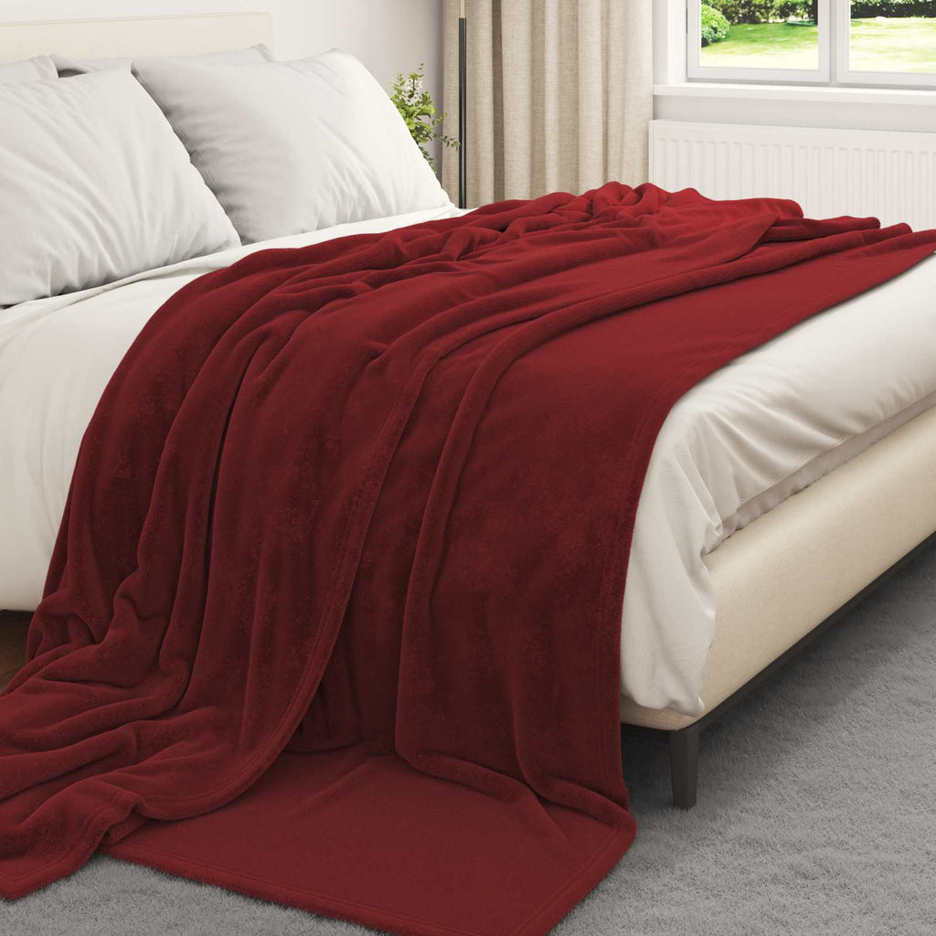 vidaXL Koce narzutowe 6 pcs Bordeaux Czerwony 220 x 240 cm Polar