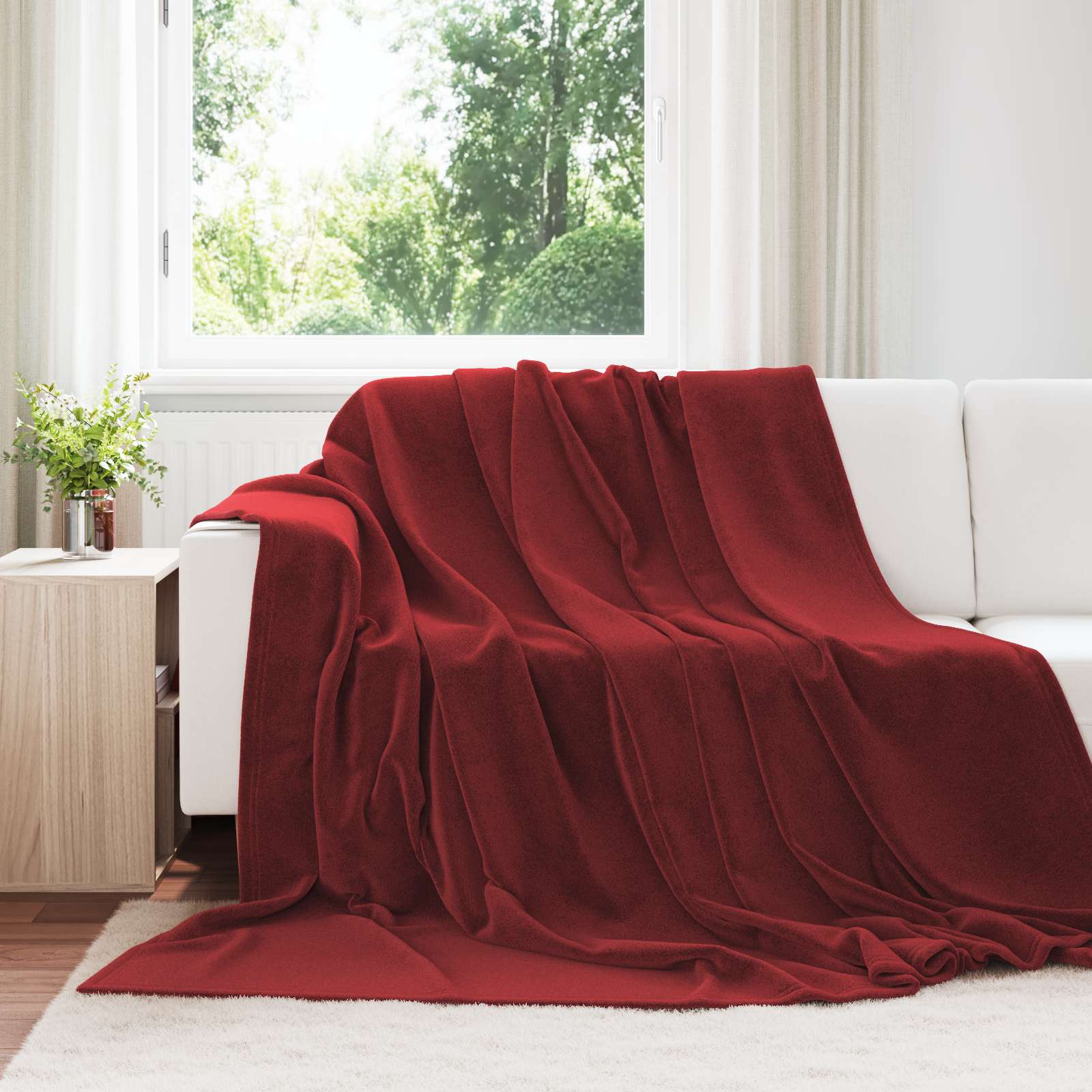 vidaXL Koce narzutowe 6 pcs Bordeaux Czerwony 240 x 270 cm Polar