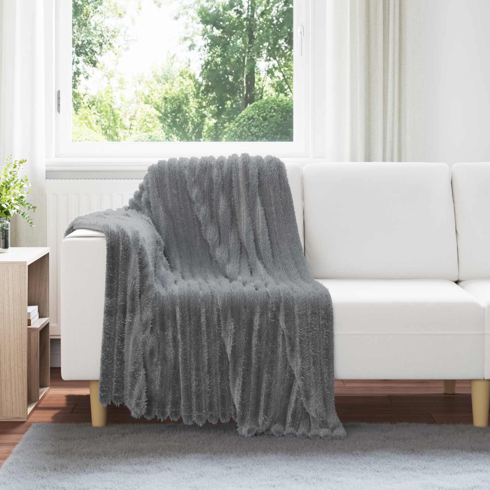 vidaXL Koc Ciemnoszary 150 x 130 cm Polar