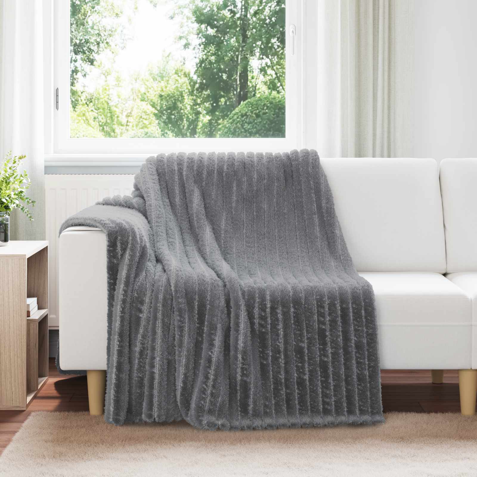 vidaXL Koc Ciemnoszary 200 x 150 cm Polar