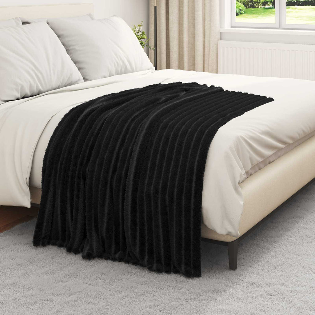 vidaXL Koc Czarny 150 x 130 cm Polar