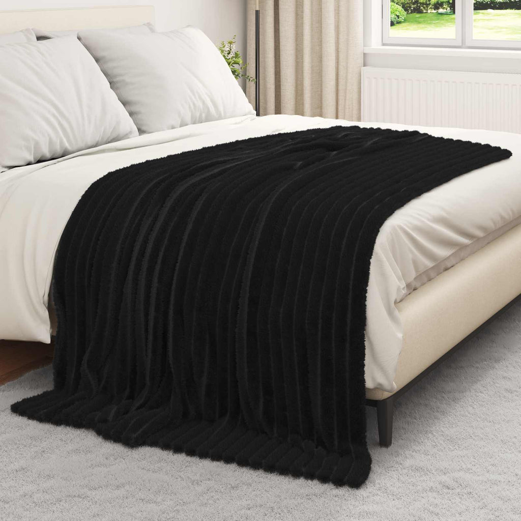 vidaXL Koc Czarny 200 x 150 cm Polar