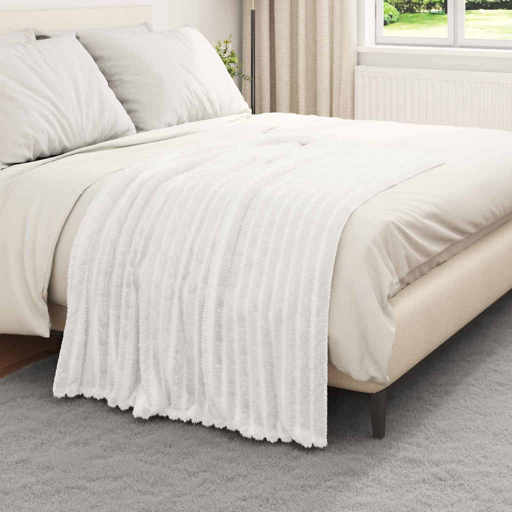 vidaXL Koc Biały 150 x 130 cm Polar