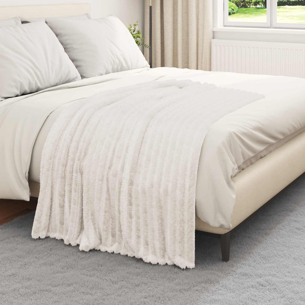 vidaXL Koc Kremowy 150 x 130 cm Polar