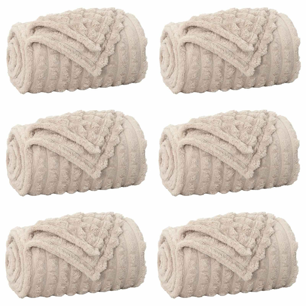 vidaXL Koce narzutowe 6 pcs Beżowy 270 x 240 cm Polar