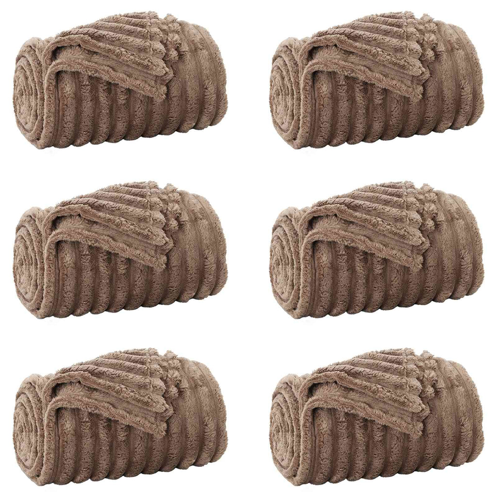 vidaXL Koce narzutowe 6 pcs Camel 200 x 150 cm Polar