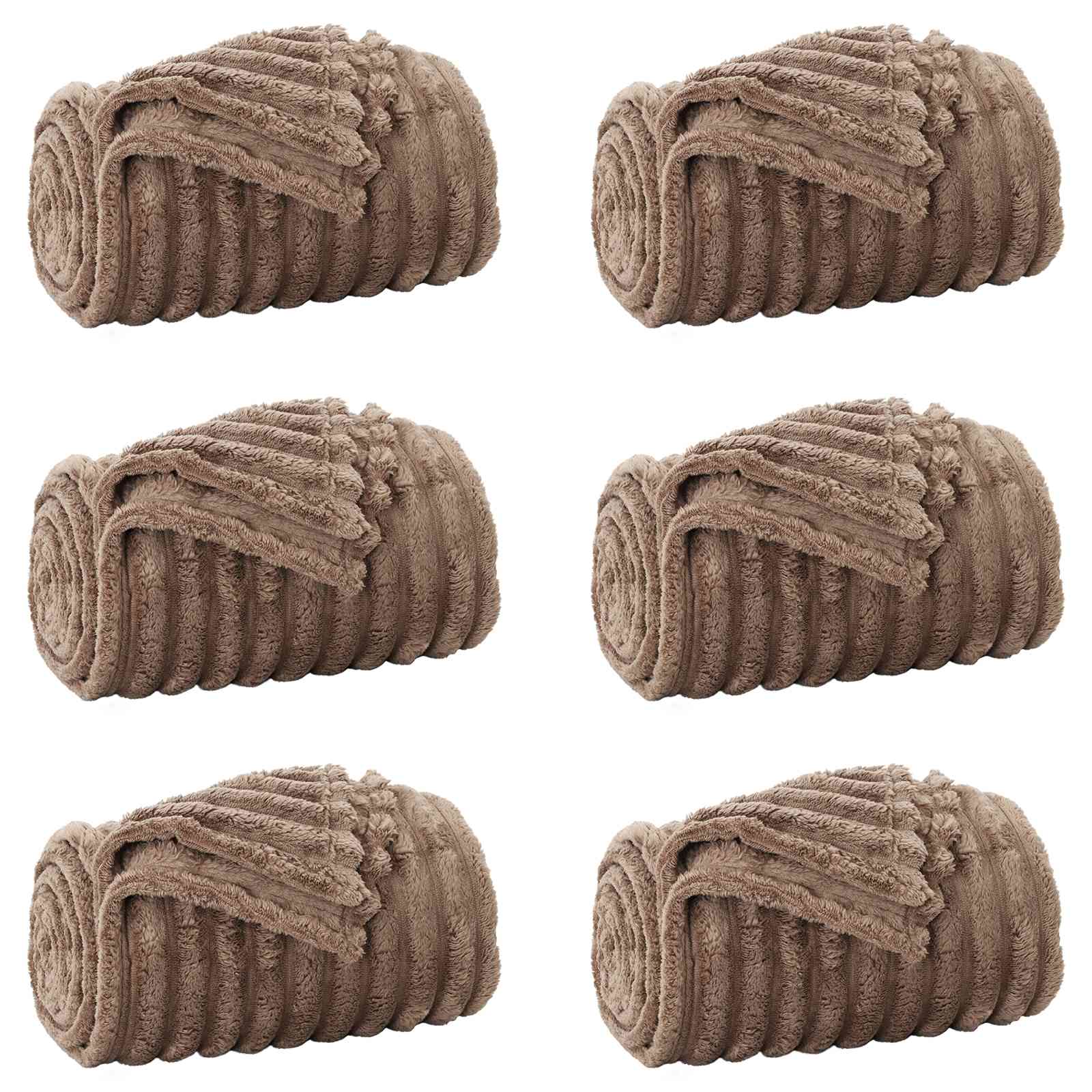 vidaXL Koce narzutowe 6 pcs Camel 240 x 220 cm Polar