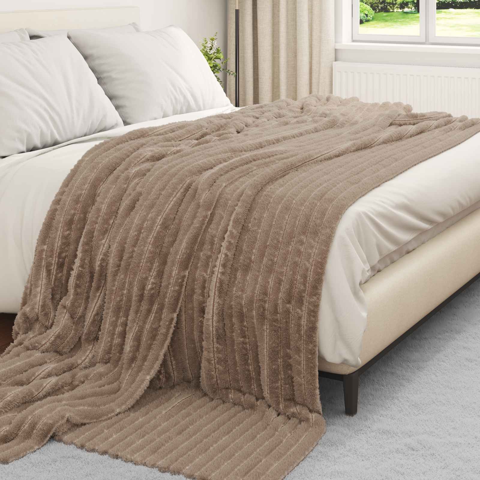 vidaXL Koce narzutowe 6 pcs Camel 270 x 240 cm Polar