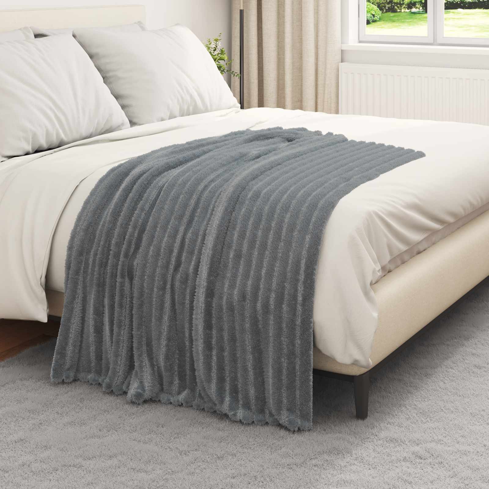 vidaXL Koce narzutowe 6 pcs Ciemnoszary 150 x 130 cm Polar