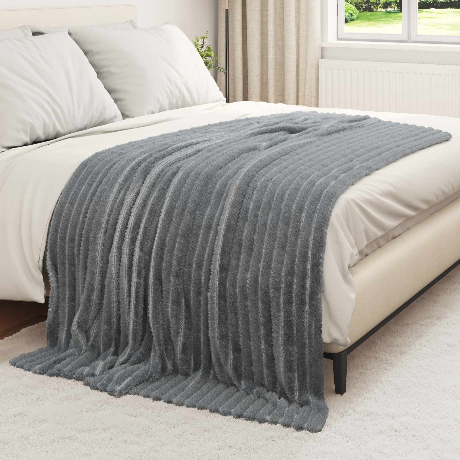 vidaXL Koce narzutowe 6 pcs Ciemnoszary 200 x 150 cm Polar