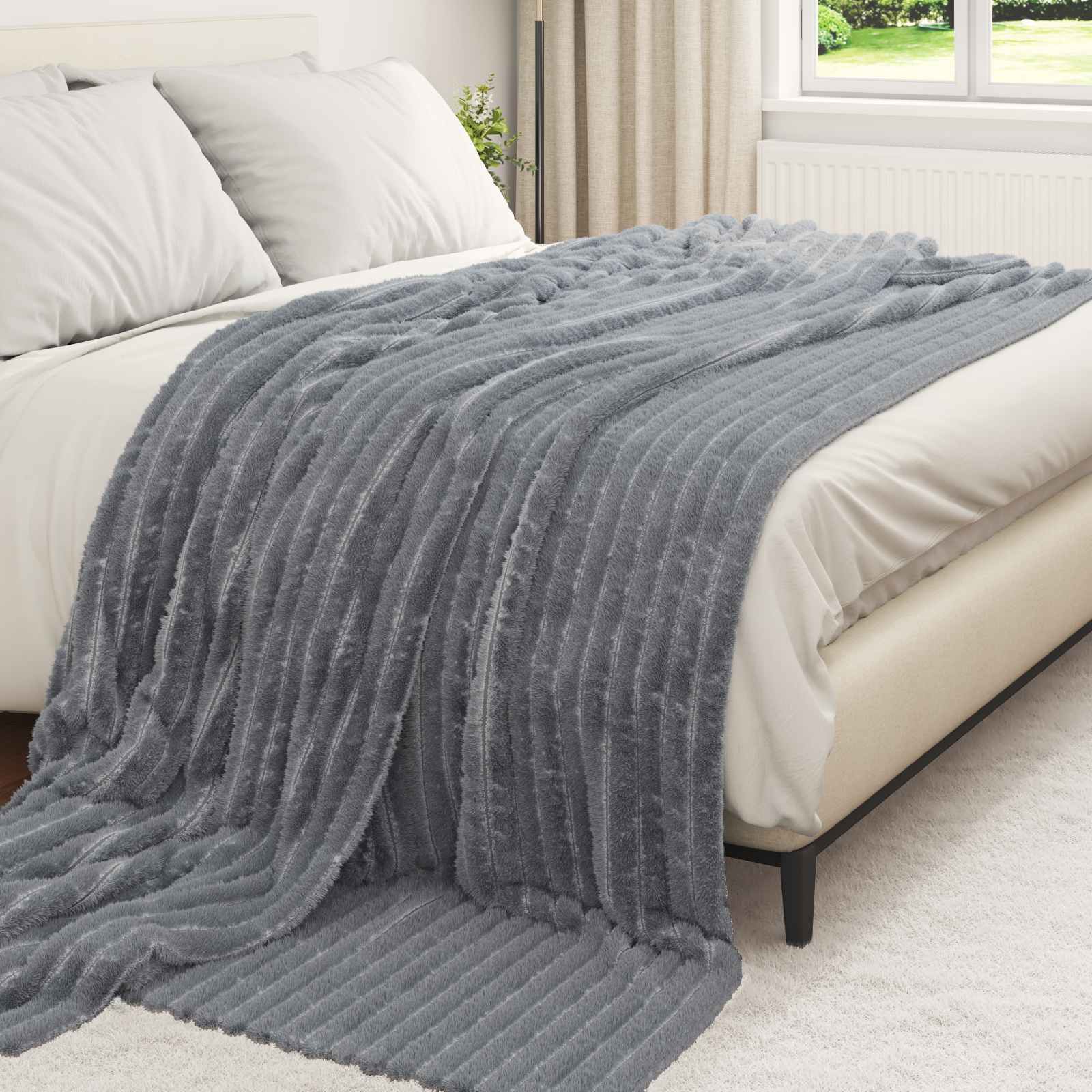 vidaXL Koce narzutowe 6 pcs Ciemnoszary 240 x 220 cm Polar