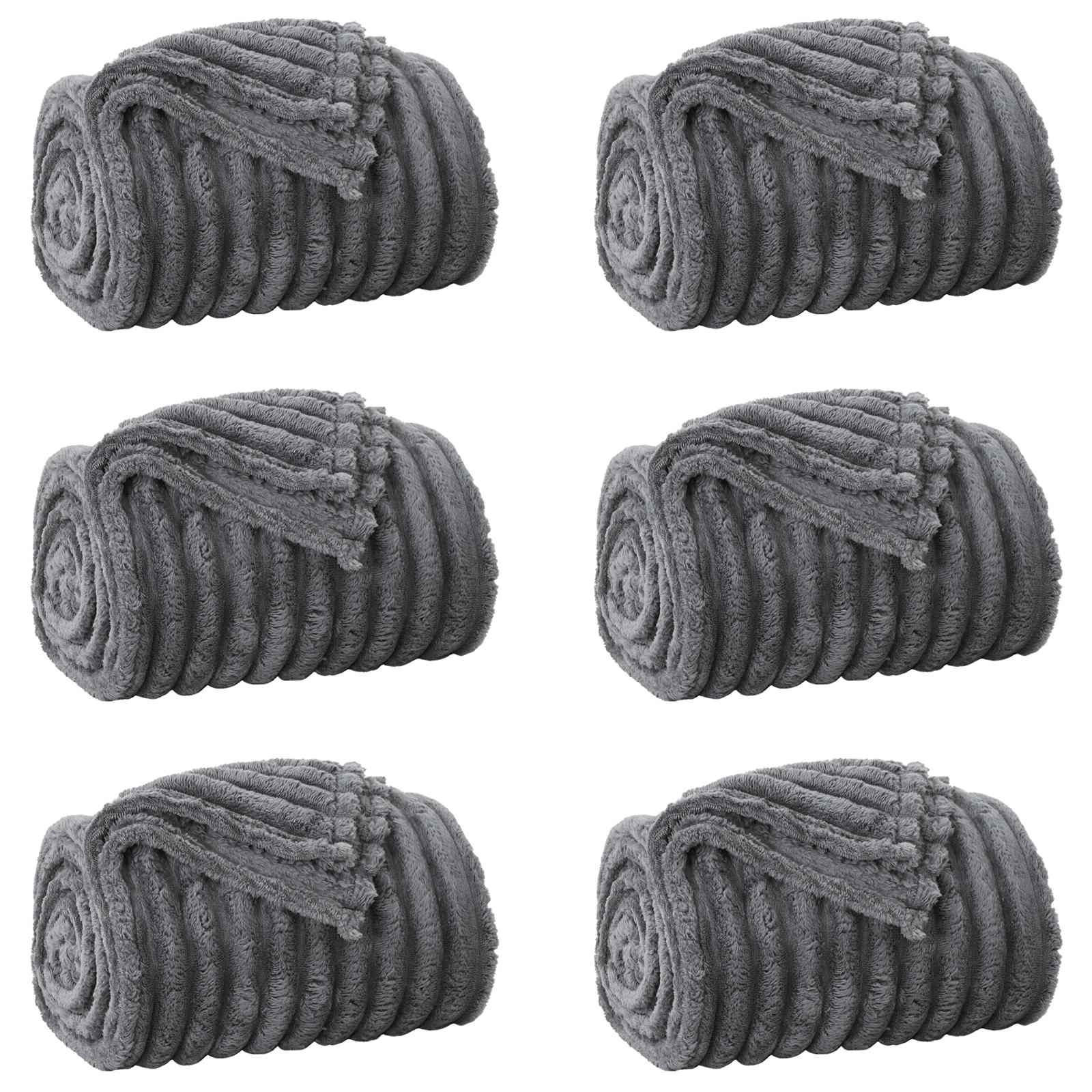 vidaXL Koce narzutowe 6 pcs Ciemnoszary 240 x 220 cm Polar