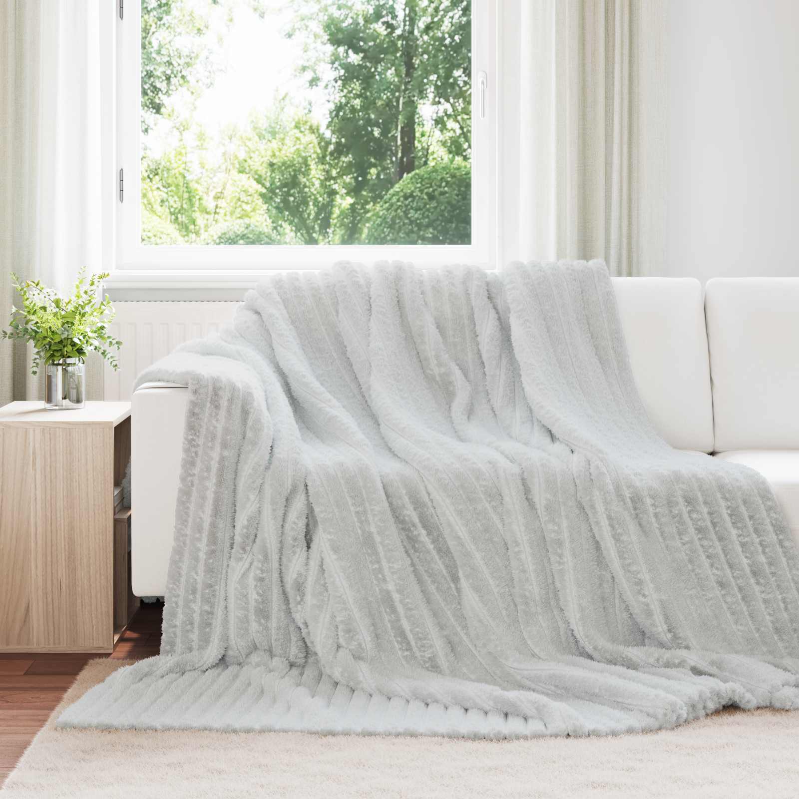vidaXL Koce narzutowe 6 pcs Szary 240 x 220 cm Polar