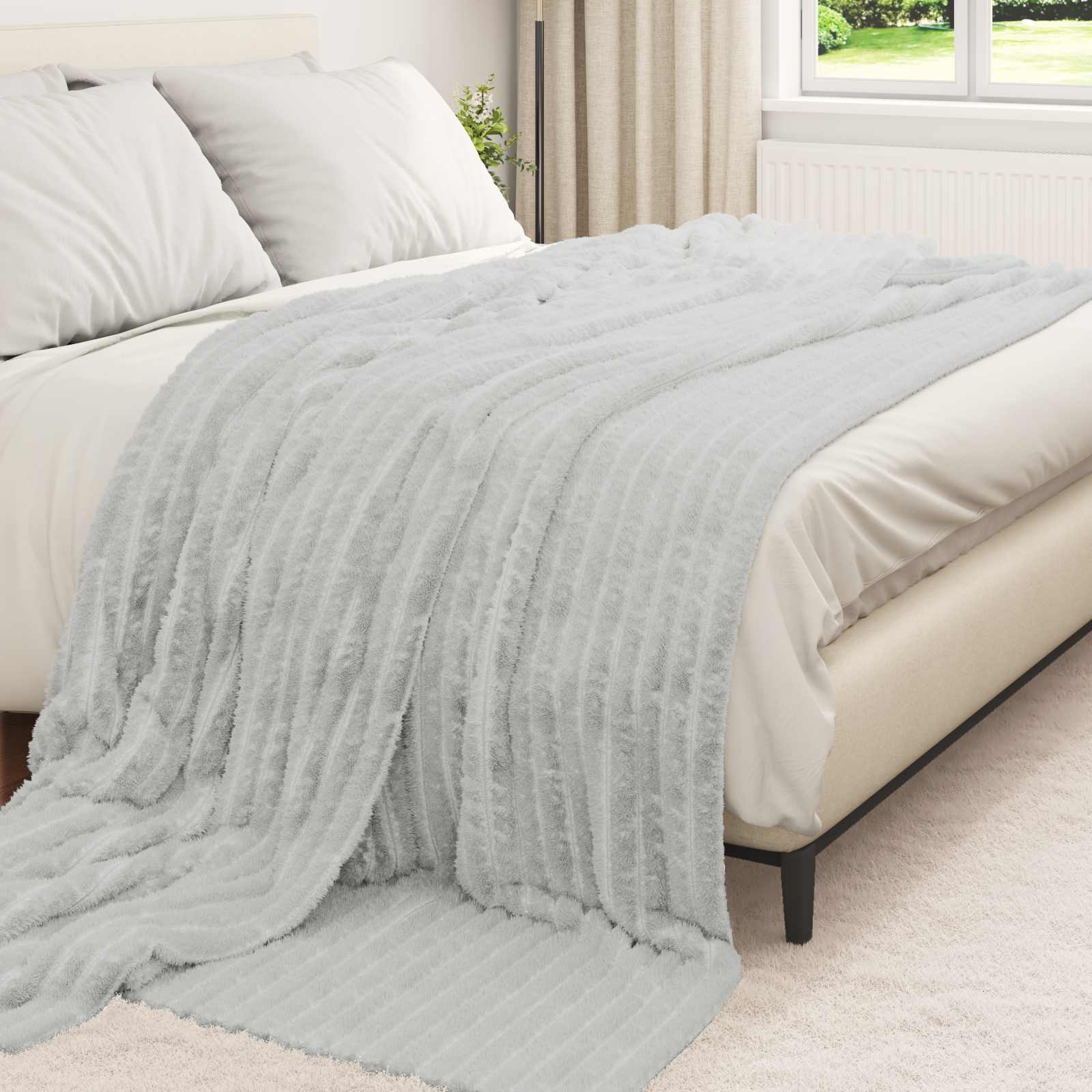 vidaXL Koce narzutowe 6 pcs Szary 270 x 240 cm Polar