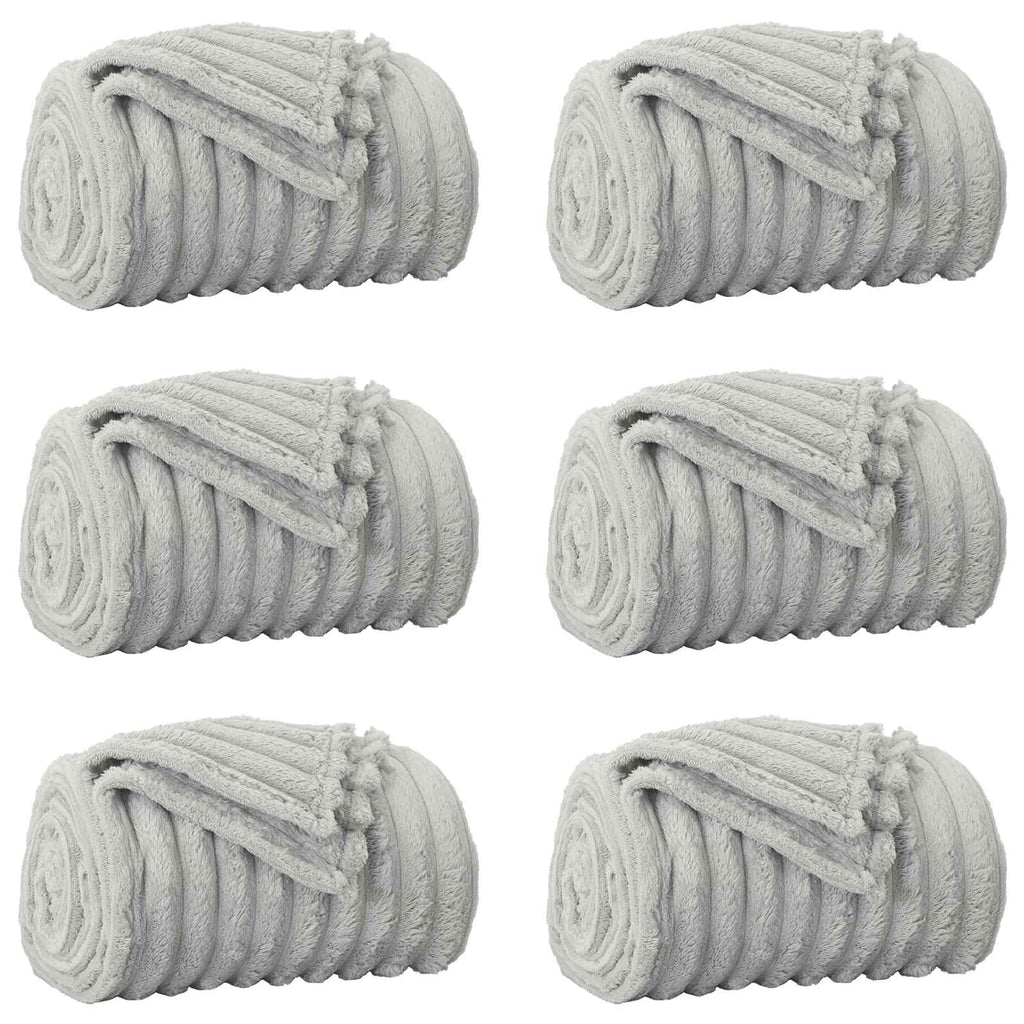 vidaXL Koce narzutowe 6 pcs Szary 270 x 240 cm Polar