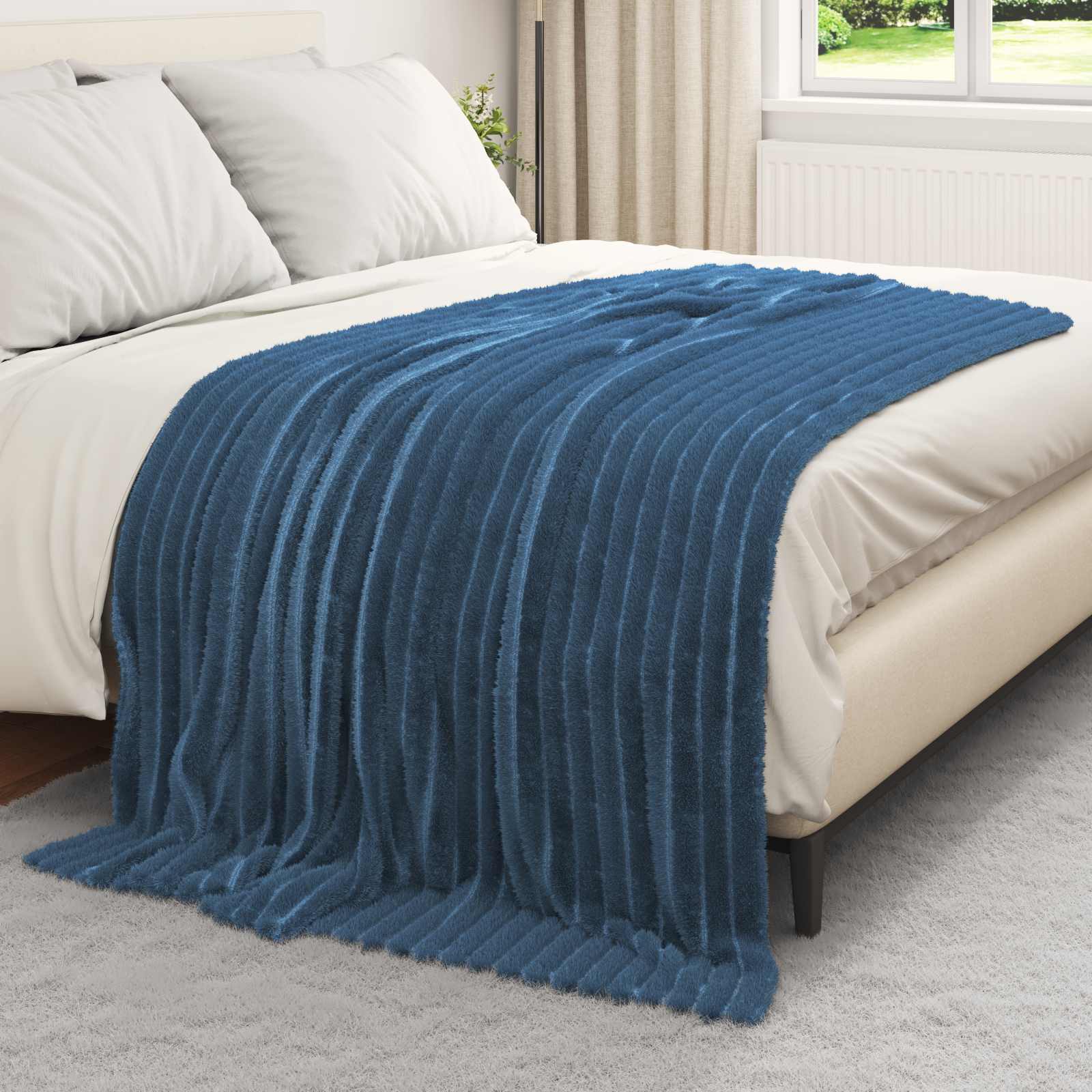 vidaXL Koce narzutowe 6 pcs Granatowy 200 x 150 cm Polar