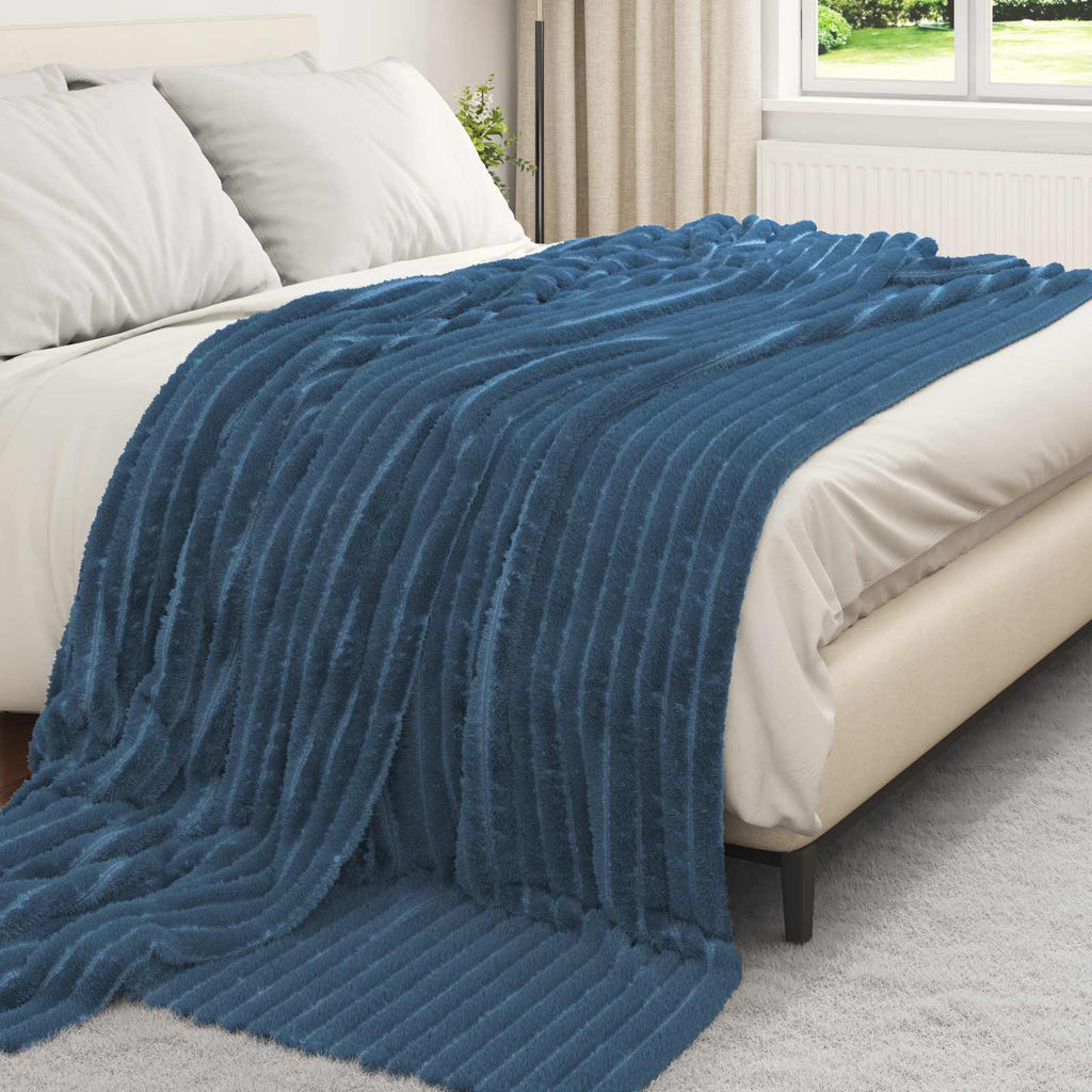 vidaXL Koce narzutowe 6 pcs Granatowy 270 x 240 cm Polar