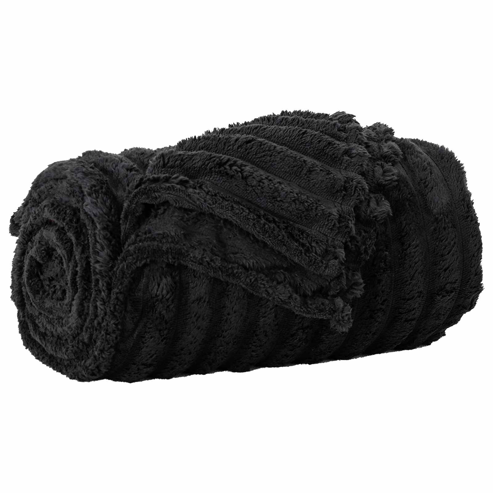 vidaXL Koce narzutowe 6 pcs Czarny 240 x 220 cm Polar