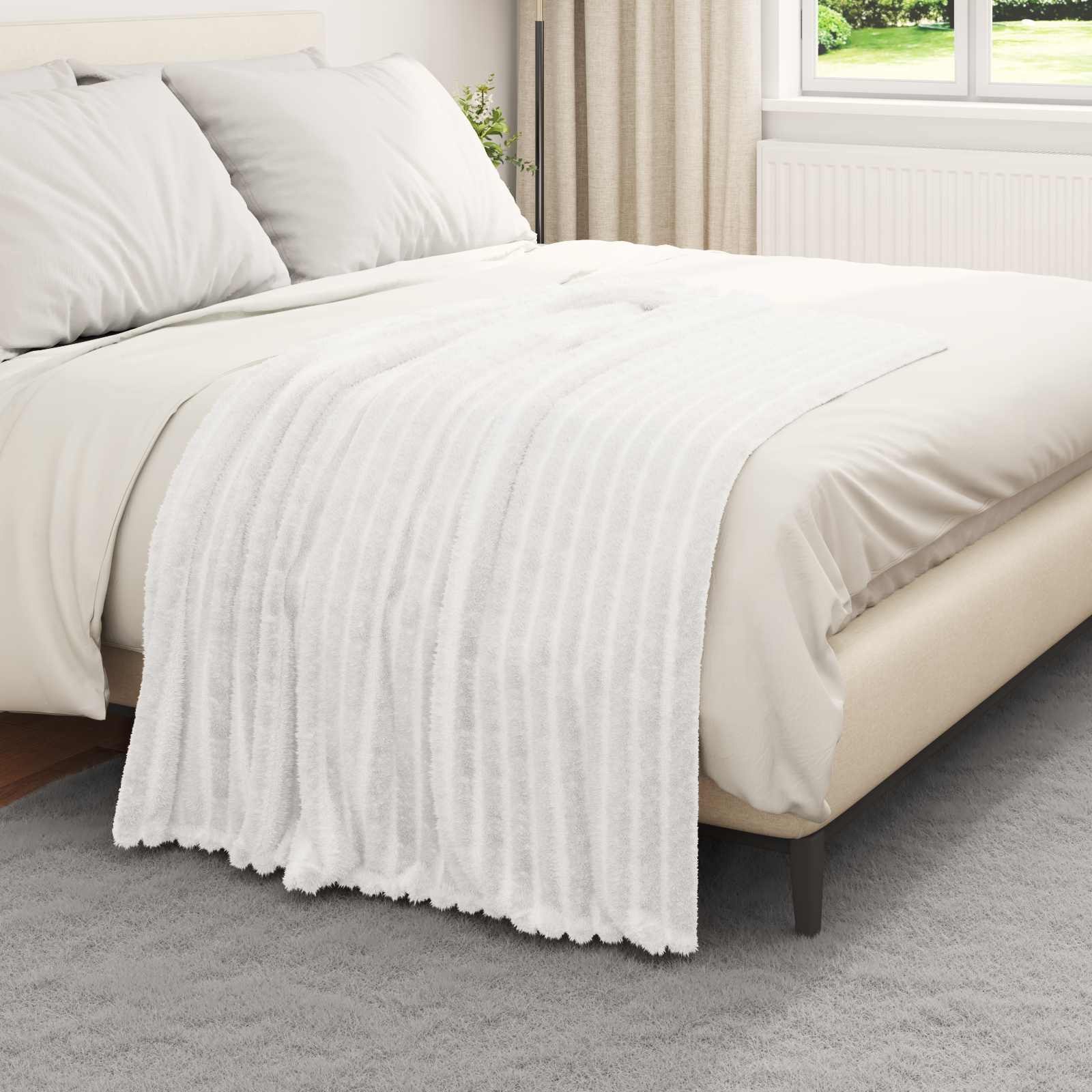 vidaXL Koce narzutowe 6 pcs Biały 150 x 130 cm Polar