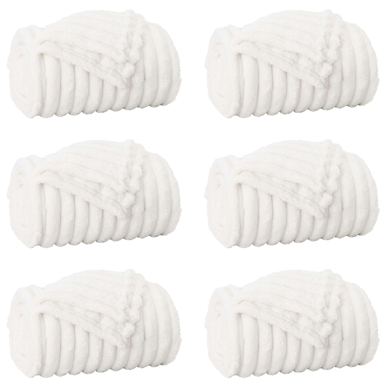 vidaXL Koce narzutowe 6 pcs Biały 240 x 220 cm Polar