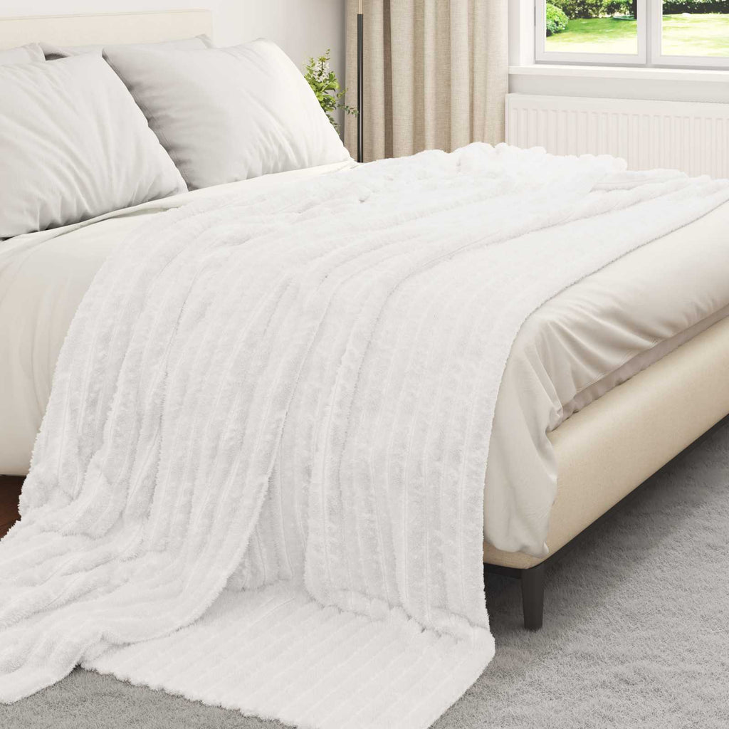 vidaXL Koce narzutowe 6 pcs Biały 270 x 240 cm Polar