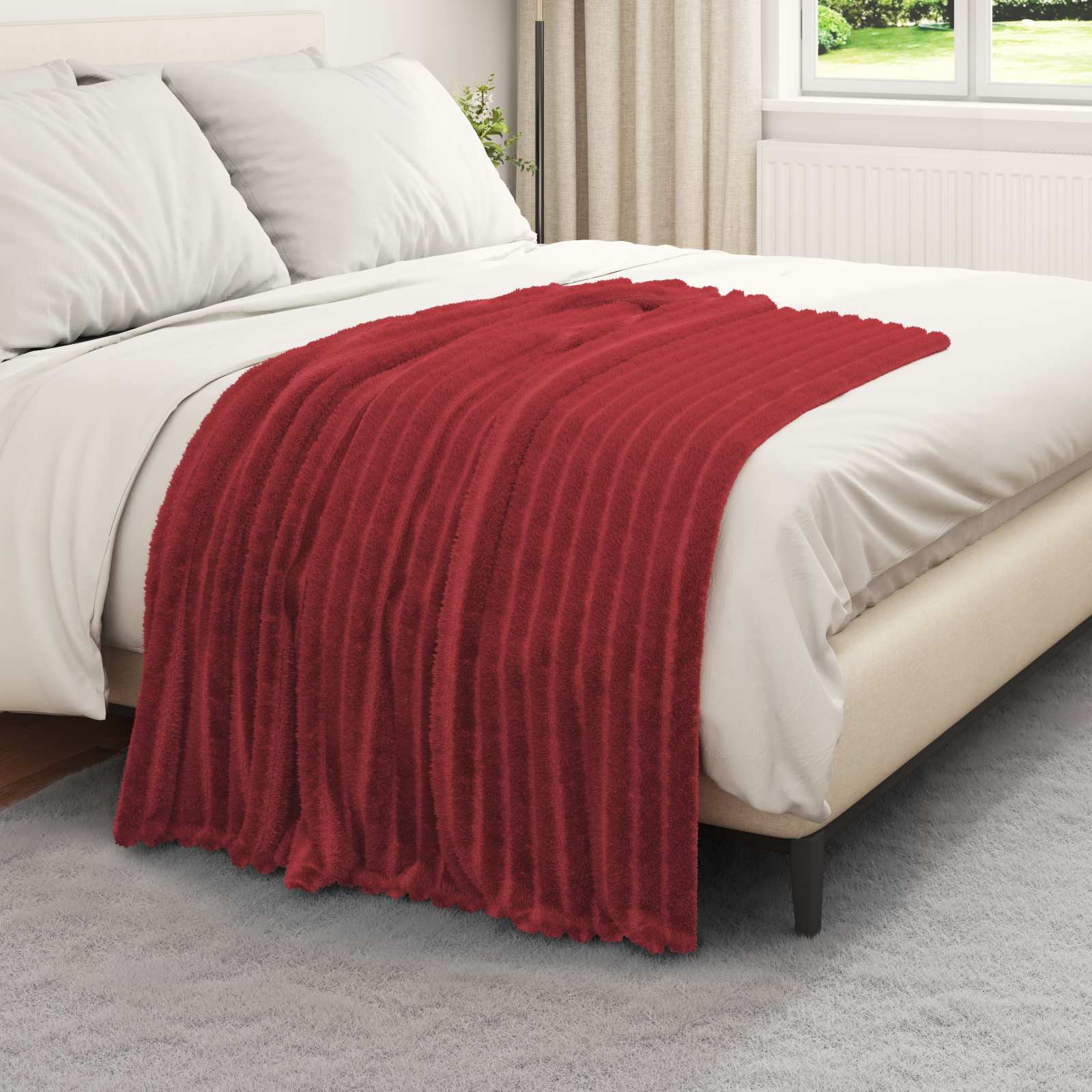 vidaXL Koce narzutowe 6 pcs Bordeaux Czerwony 150 x 130 cm Polar