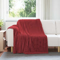 vidaXL Koce narzutowe 6 pcs Bordeaux Czerwony 200 x 150 cm Polar