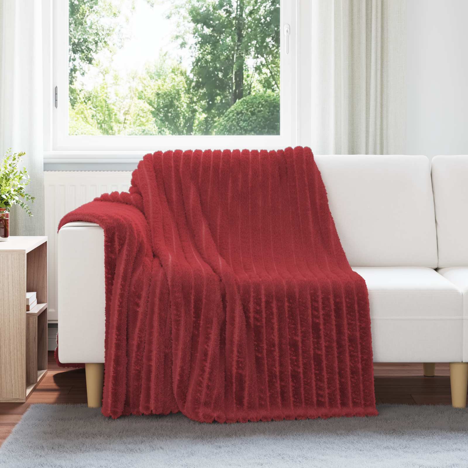 vidaXL Koce narzutowe 6 pcs Bordeaux Czerwony 200 x 150 cm Polar