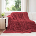 vidaXL Koce narzutowe 6 pcs Bordeaux Czerwony 240 x 220 cm Polar