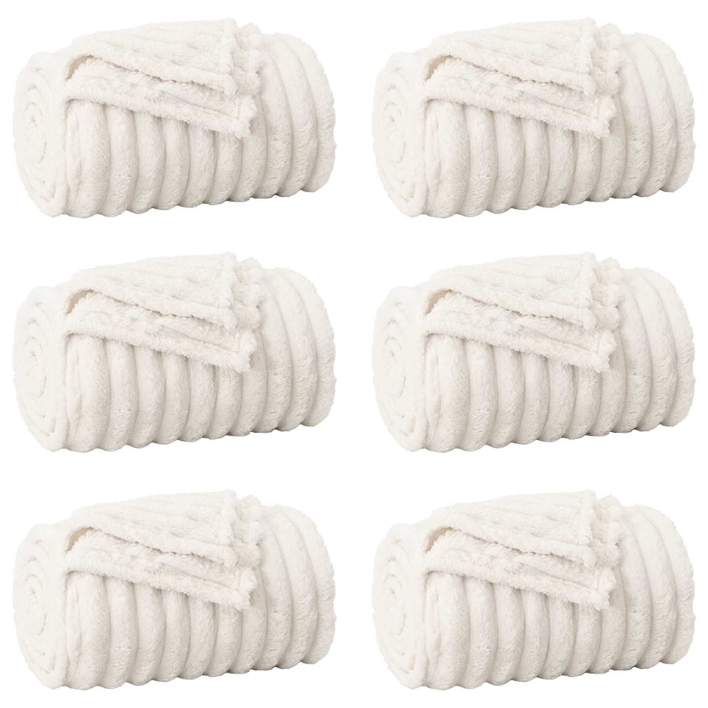 vidaXL Koce narzutowe 6 pcs Kremowy 240 x 220 cm Polar