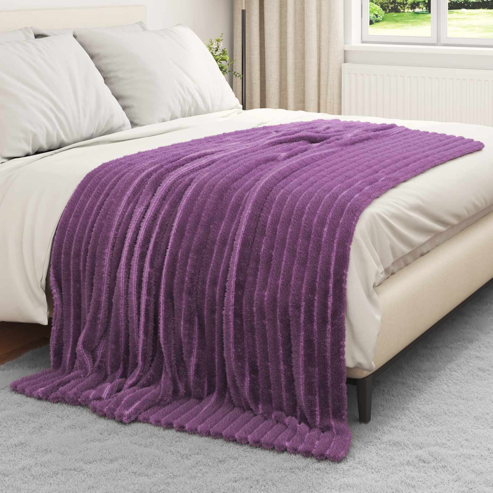 vidaXL Koce narzutowe 6 pcs Fioletowy 200 x 150 cm Polar
