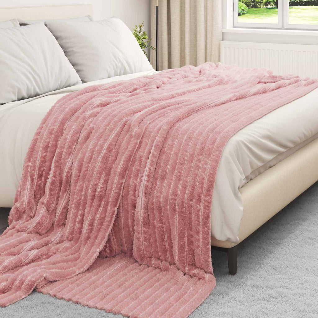 vidaXL Koce narzutowe 6 pcs Różowy 240 x 220 cm Polar