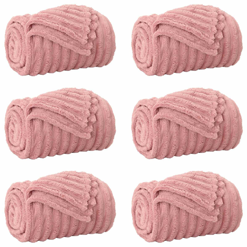 vidaXL Koce narzutowe 6 pcs Różowy 270 x 240 cm Polar