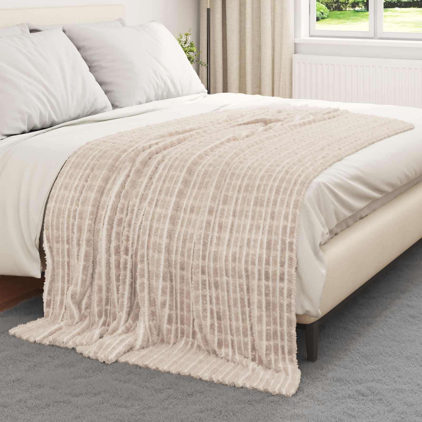 vidaXL Koc Beżowy 200 x 150 cm Polar