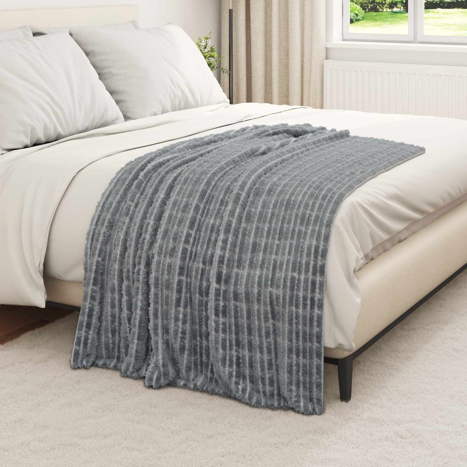 vidaXL Koc Ciemnoszary 150 x 130 cm Polar