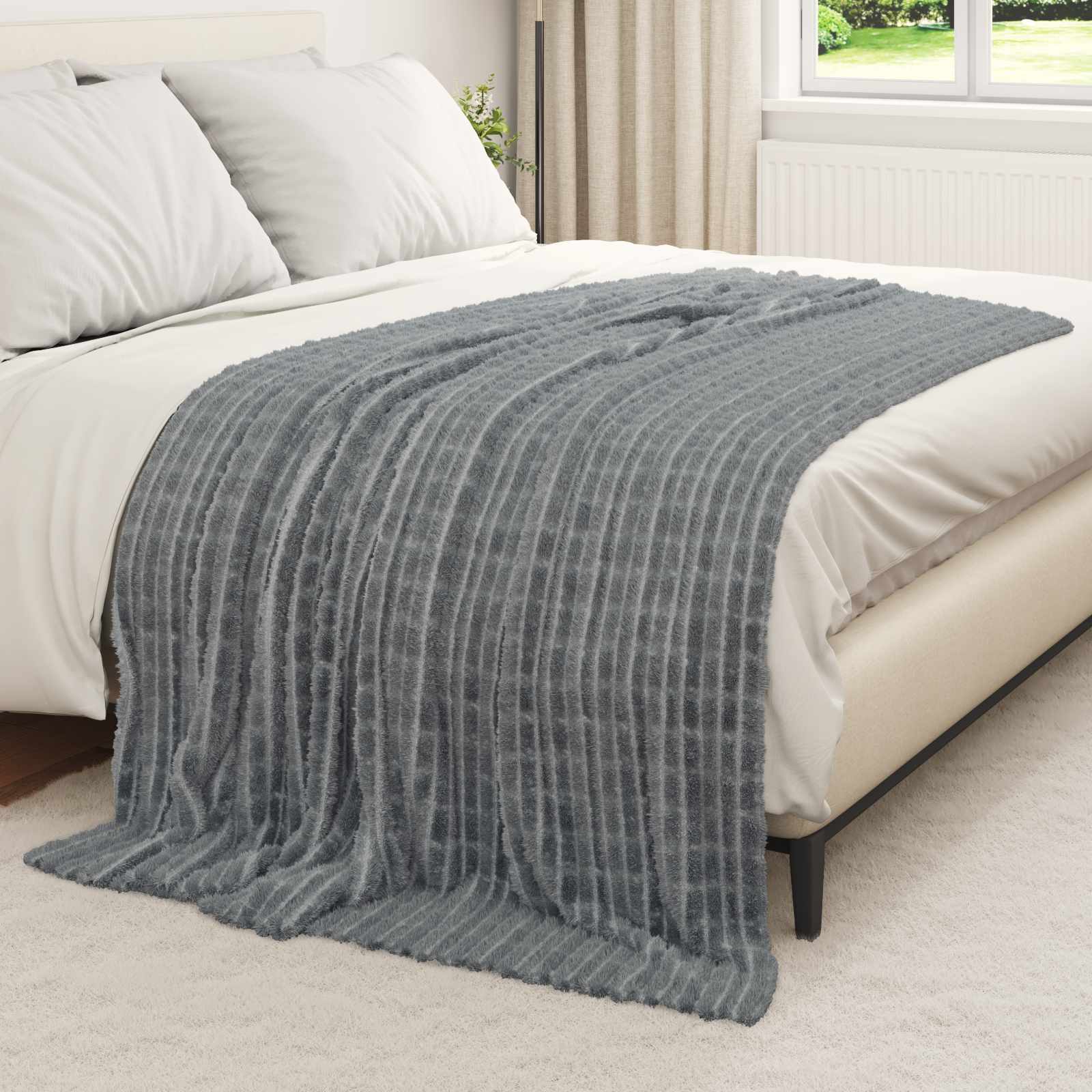 vidaXL Koc Ciemnoszary 200 x 150 cm Polar