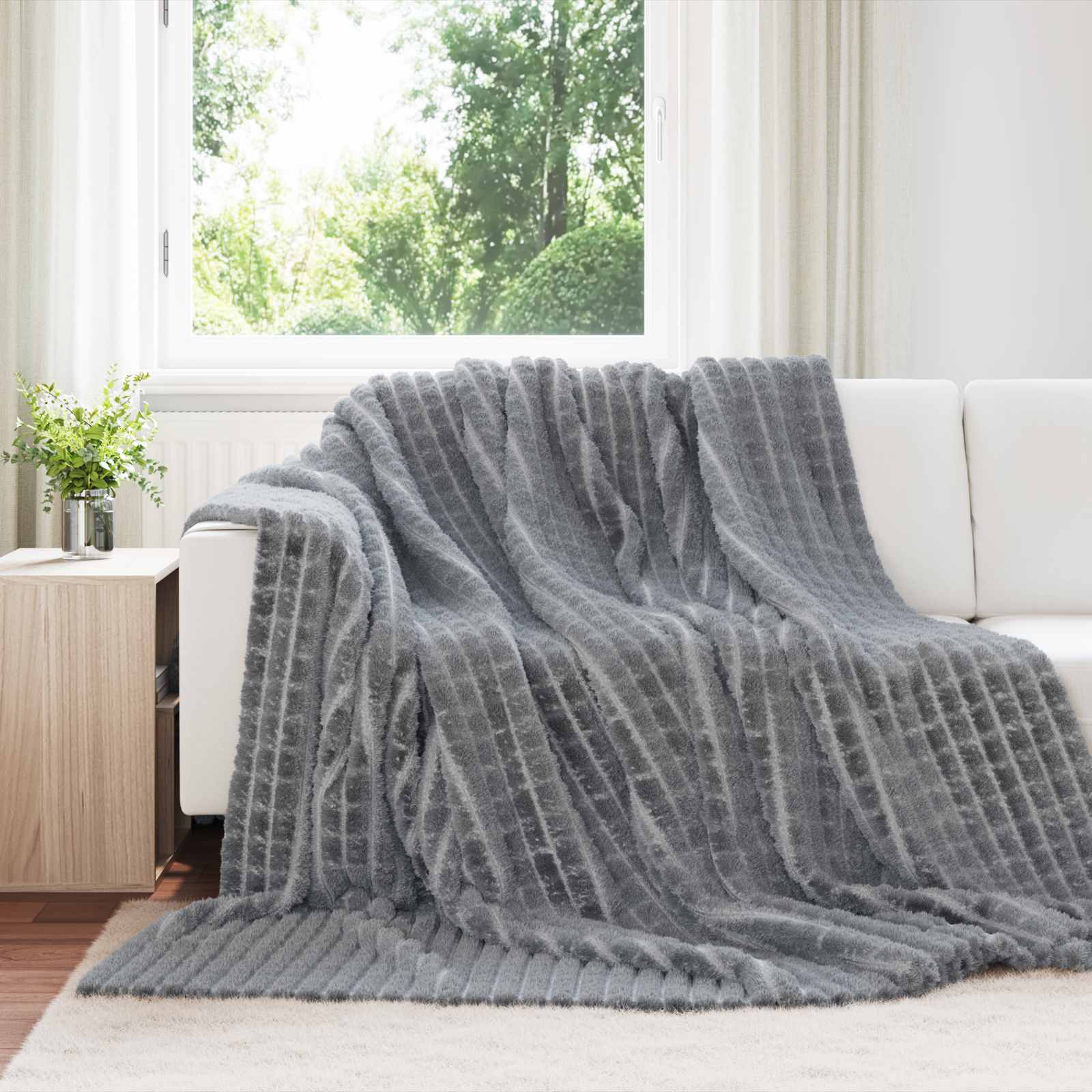 vidaXL Koc Ciemnoszary 240 x 220 cm Polar