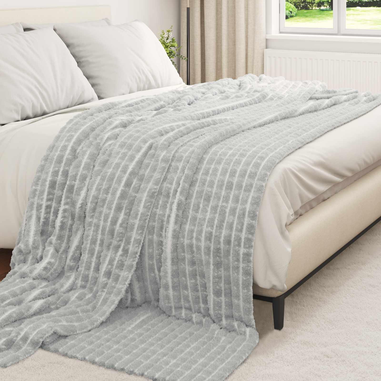vidaXL Koc Szary 240 x 220 cm Polar