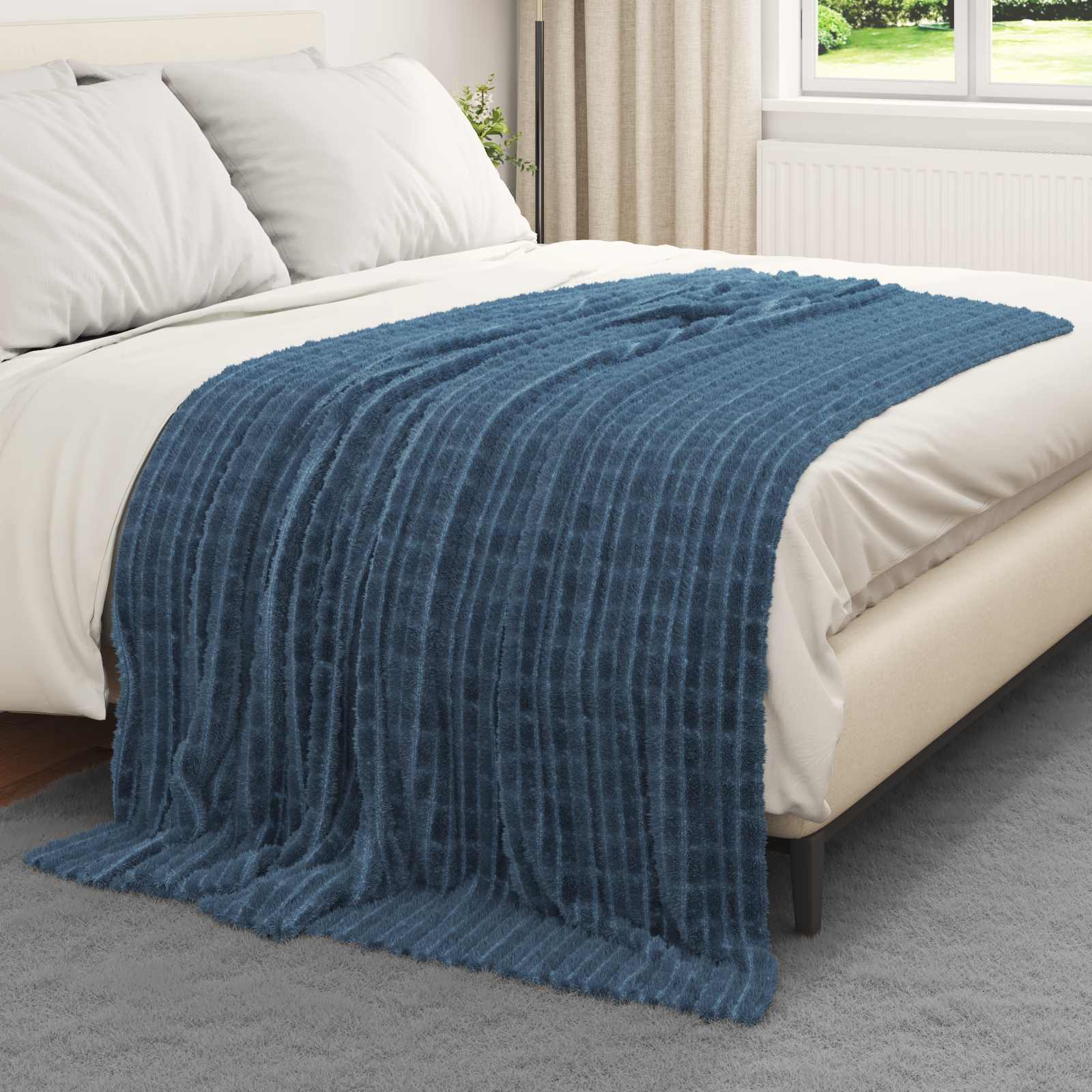 vidaXL Koc Granatowy 200 x 150 cm Polar