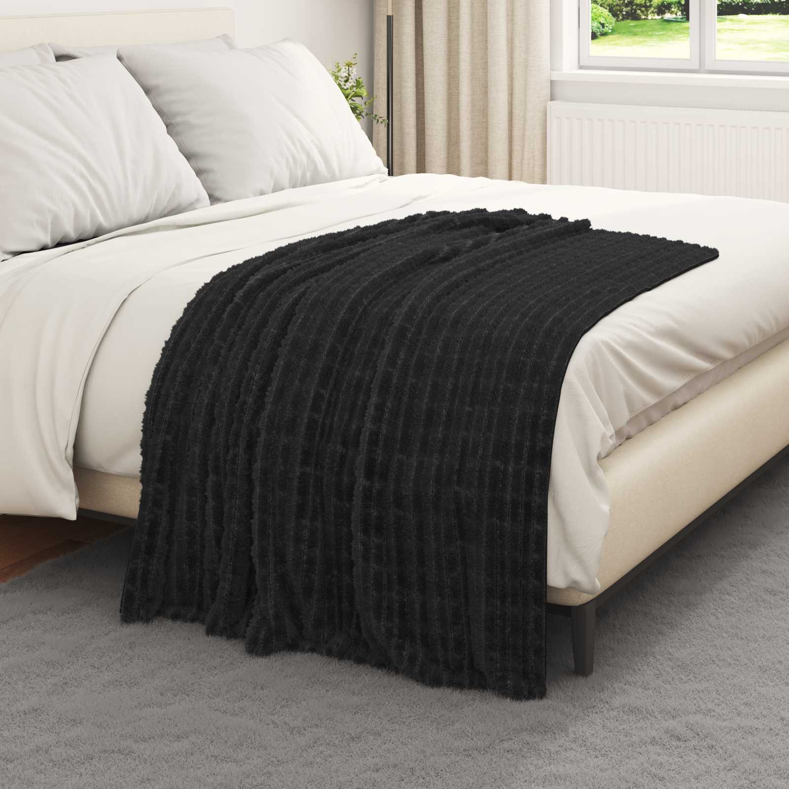 vidaXL Koc Czarny 150 x 130 cm Polar