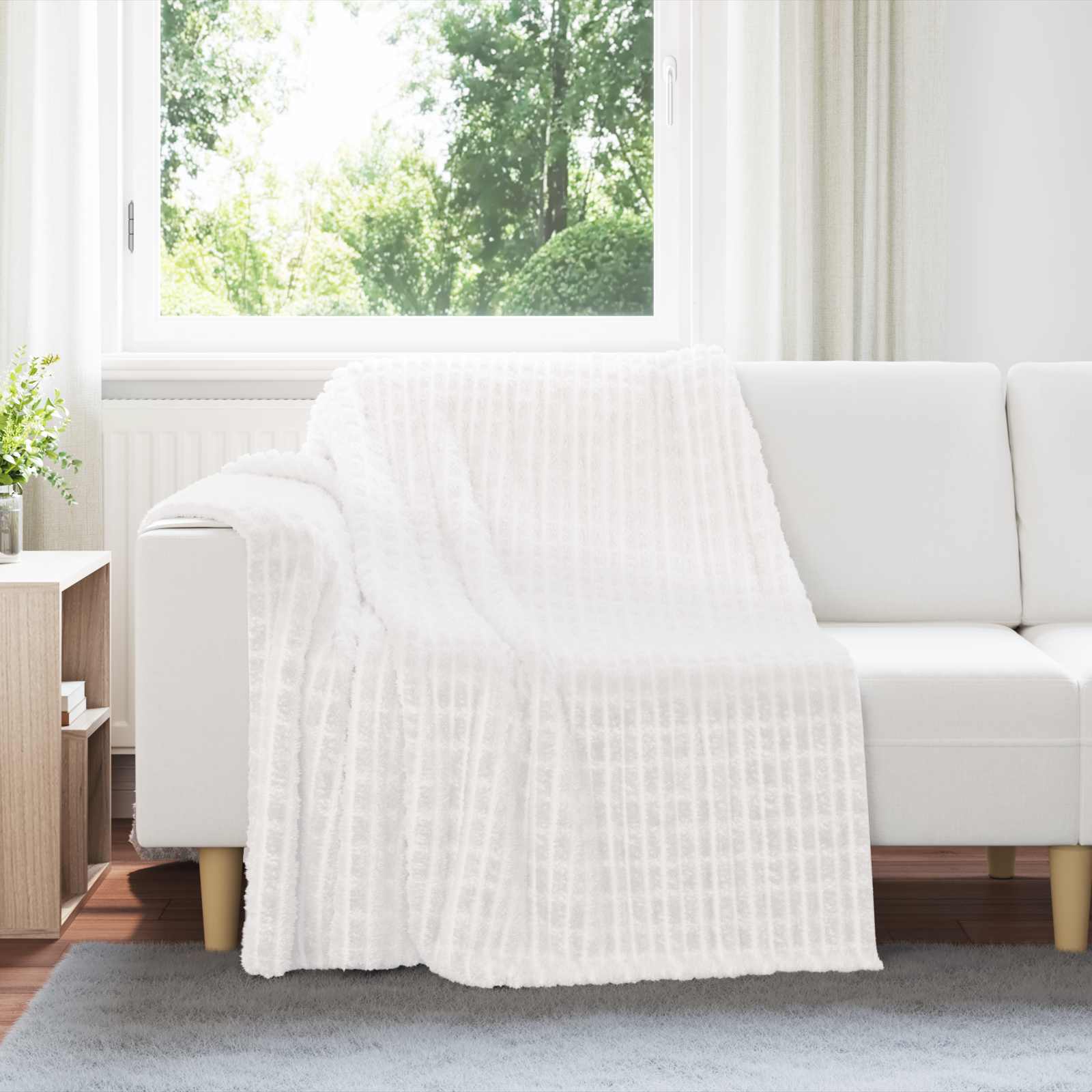 vidaXL Koc Biały 200 x 150 cm Polar
