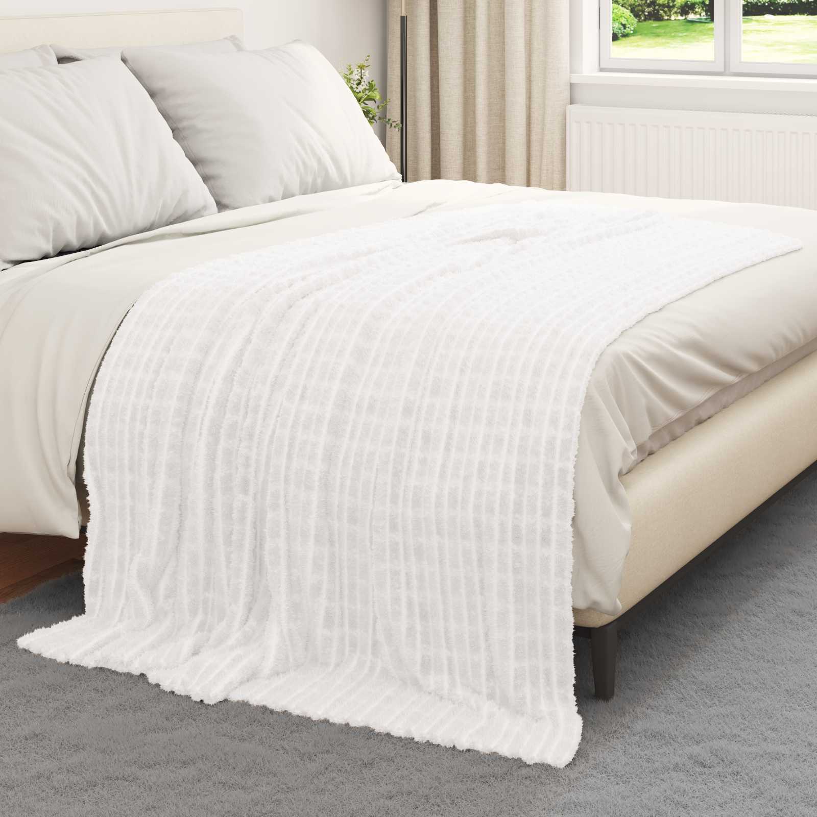 vidaXL Koc Biały 200 x 150 cm Polar