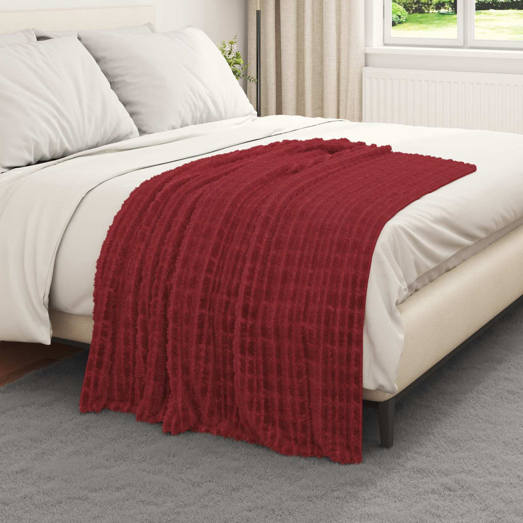 vidaXL Koc Bordeaux Czerwony 150 x 130 cm Polar